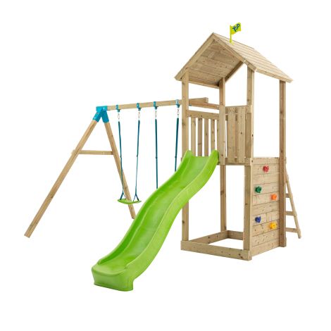 Complex de joaca din lemn, TP Toys, Skywood, cu tobogan si leagan dublu - poza 1