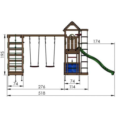 Complex de joaca din lemn Voyager cu modul Climb frame - poza 2