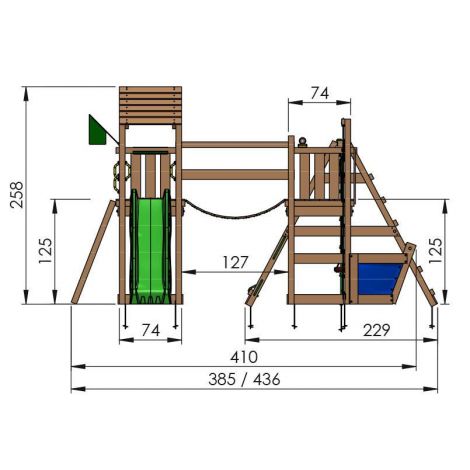 Complex de joaca din lemn Voyager cu modul Climb frame - poza 4