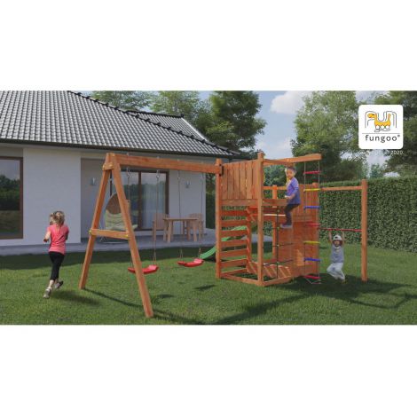 Complex joaca din lemn 5in1 Fungoo Climbing Star 3 - poza 3