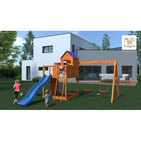 Complex joaca din lemn 7in1 Fungoo Treehouse - poza 4