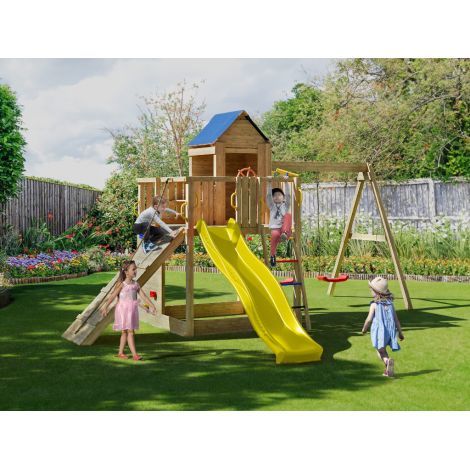 Complex joaca din lemn 7in1, pentru 10 copii, Fungoo Treehouse natur - poza 2