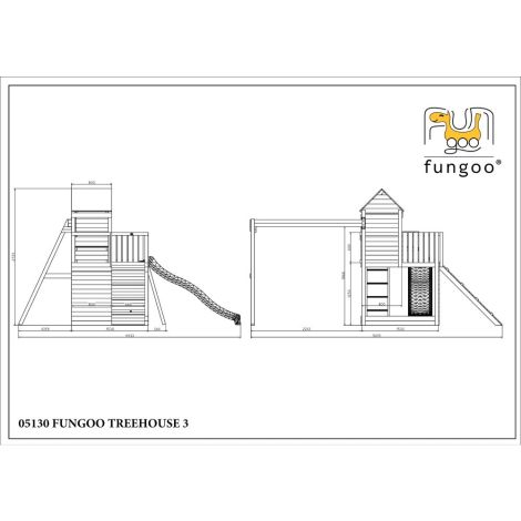 Complex joaca din lemn 7in1, pentru 10 copii, Fungoo Treehouse natur - poza 4