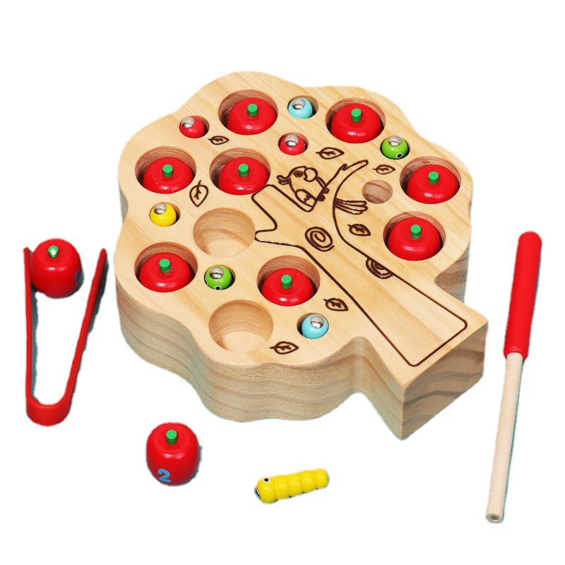 Copacul cu mere din lemn - Joc matematica si motricitate ZukiToys.ro