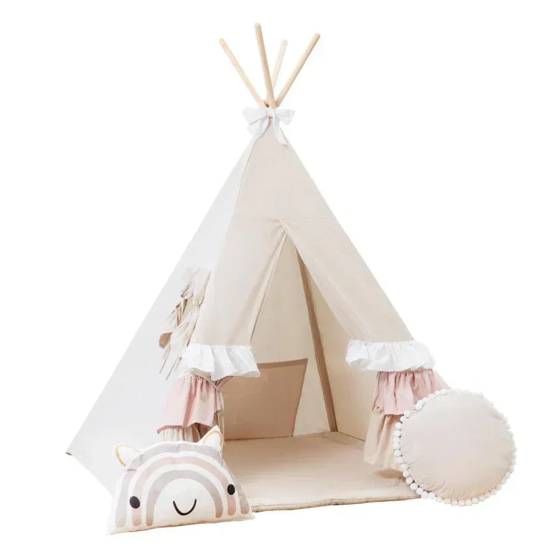 Cort teepee pentru copii, 110 cm x 110 cm - Sweet Ruffles - Default Title