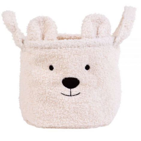 Cos depozitare Childhome 25x20x20 cm, Teddy Alb - poza 1