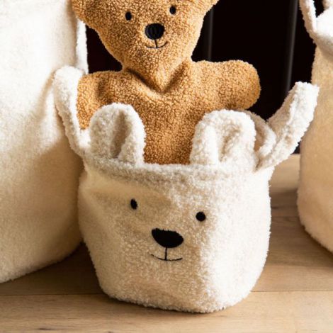 Cos depozitare Childhome 25x20x20 cm, Teddy Alb - poza 2