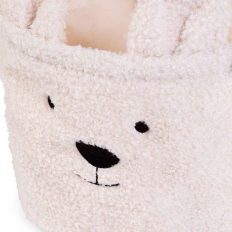 Cos depozitare Childhome 25x20x20 cm, Teddy Alb - poza 3