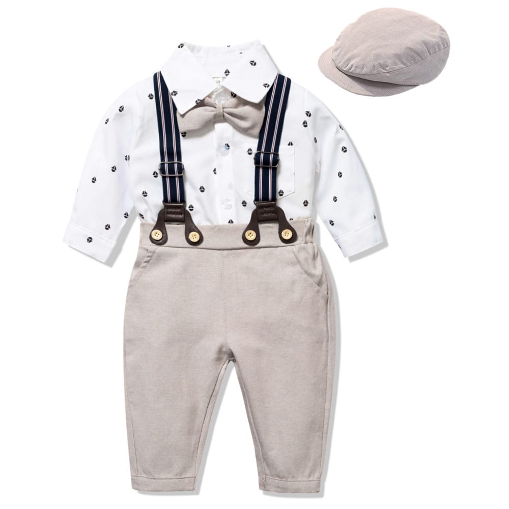 Costum Baieti Cu Bretele Matias - 9-12 luni - poza 2