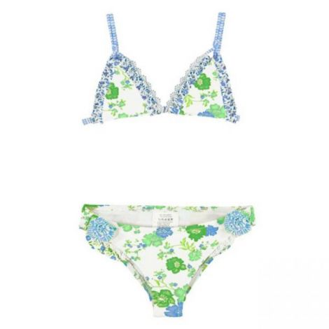 Costum de baie 2 piese Verde Alb (3760), 7 ani, 122 cm