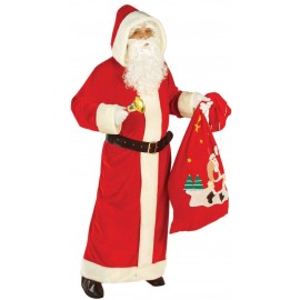 Costum de catifea Mos Craciun XL SUPER DELUXE SANTA CLAUS - poza 2