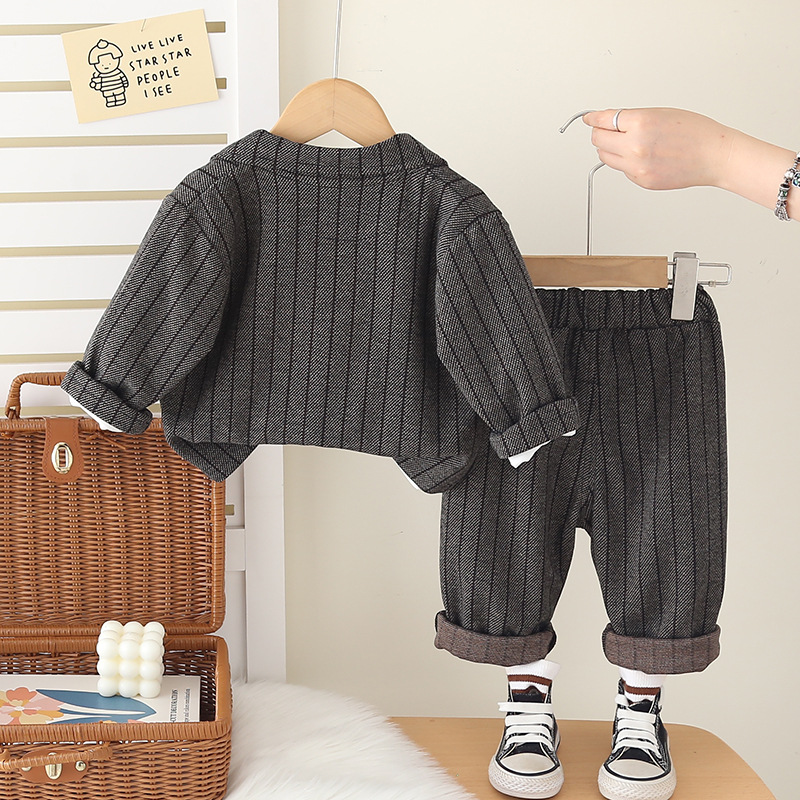 Costum Elegant Gri Baieti Damian - 18-24 luni - poza 2