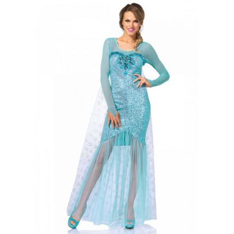 Costum elsa regina ghetii - marimea 158 cm - poza 1