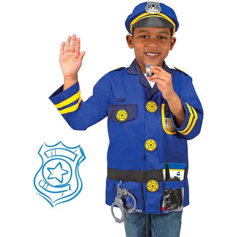 Costum politist pentru copii 3-6 ani, Ofiter de Politie Melissa and Doug 4835 - poza 1