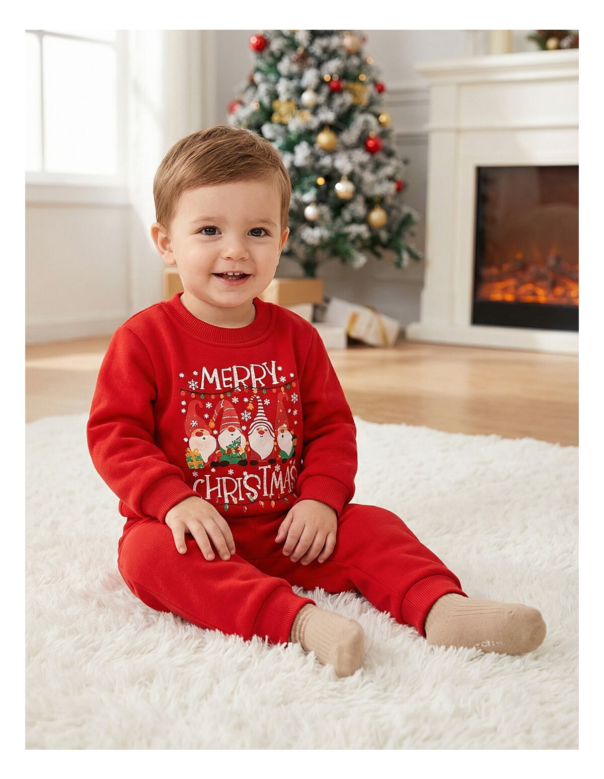 Costumas vatuit cu POP-IT, Elf Christmas, rosu