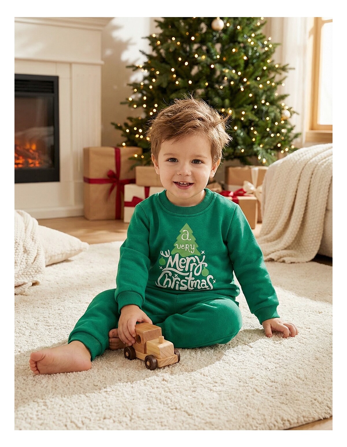 Costumas vatuit cu POP-IT, M Christmas, verde