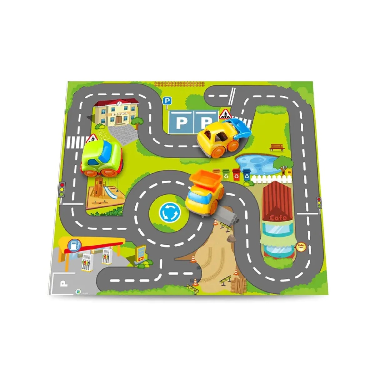 Covor de joaca cu 3 masinute Kiddy Go Street Carpet - poza 1
