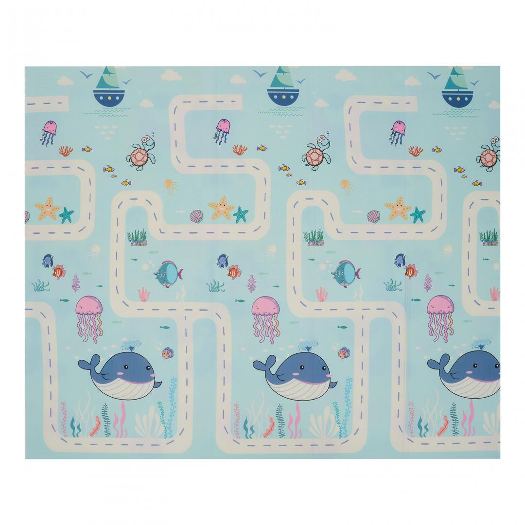 Covor de joaca pentru copii U-Grow, din spuma, pliabil, 2 fete, impermeabil, izolant, 180 x 200 x 1 cm