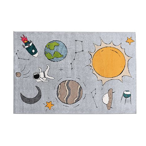 Covor dreptunghiular gri cu design Cosmos, 2.4 x 3.3 m, gradinita, scoala - poza 1