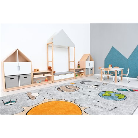 Covor dreptunghiular gri cu design Cosmos, 2.4 x 3.3 m, gradinita, scoala - poza 3