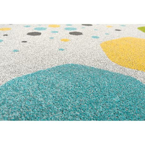 Covor dreptunghiular gri cu hexagoane colorate, 2x3 m, gradinita, scoala - poza 2