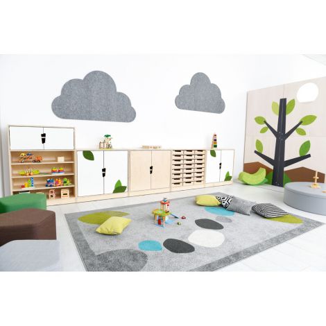 Covor dreptunghiular gri Flora, 3x4 m, gradinita, scoala - poza 2