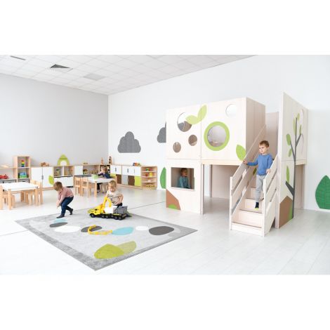 Covor dreptunghiular gri Flora, 3x4 m, gradinita, scoala - poza 3