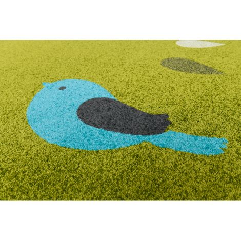 Covor dreptunghiular verde Birds, 3x4 m, gradinita, scoala - poza 2
