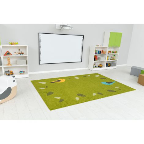 Covor dreptunghiular verde Birds, 3x4 m, gradinita, scoala - poza 3