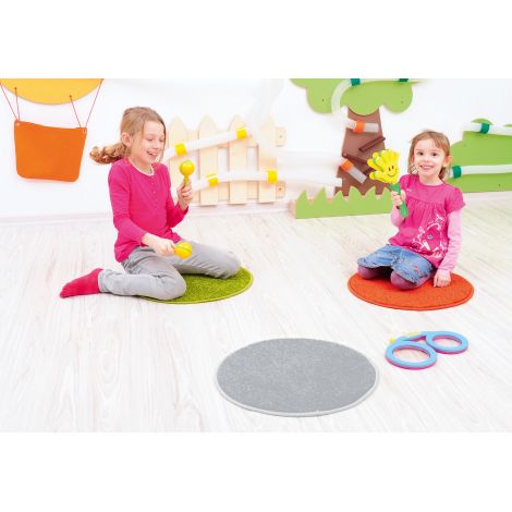 Covor ignifug rotund gri, diam 40 cm - poza 2