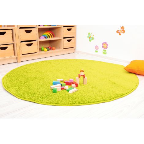 Covor monocrom rotund diametru 100 cm verde - poza 2