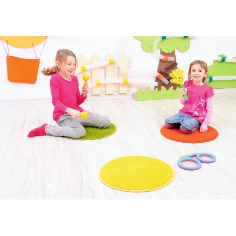 Covor monocrom rotund diametru 40 cm albastru - poza 2