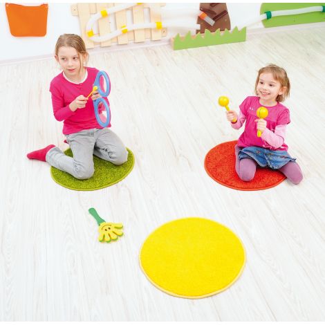 Covor monocrom rotund diametru 40 cm galben - poza 2