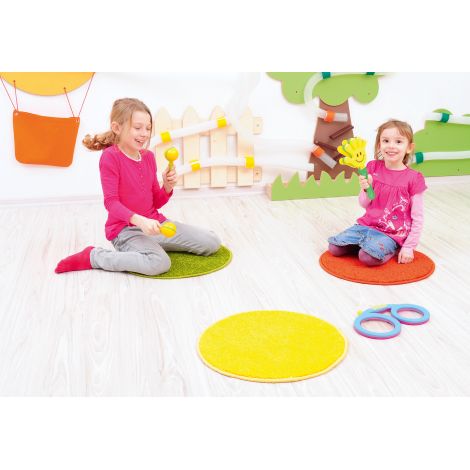 Covor monocrom rotund diametru 40 cm galben - poza 3