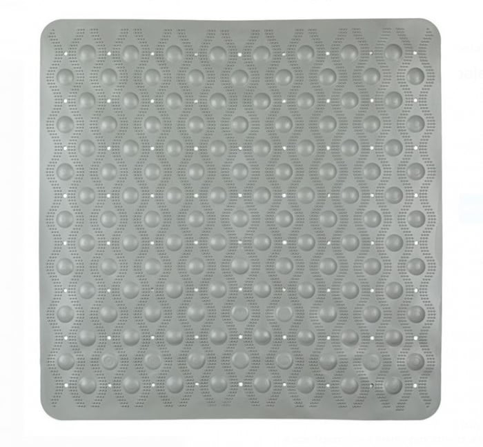 Covoras de baie antiderapant,Gri, PVC, 55x55cm