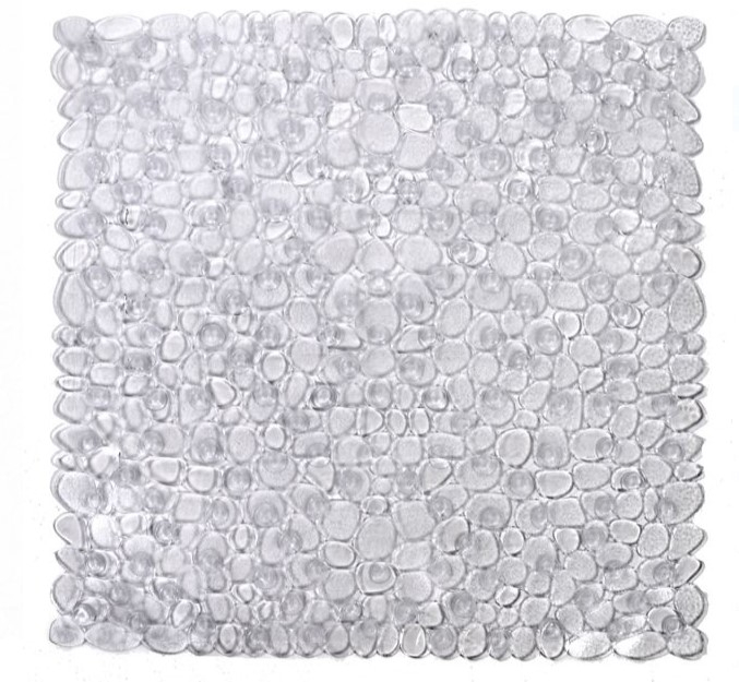 Covoras de baie antiderapant,Transparent, PVC, 50x50 cm