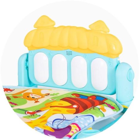 Covoras de joaca cu pian Chipolino Zoo Party blue - poza 3