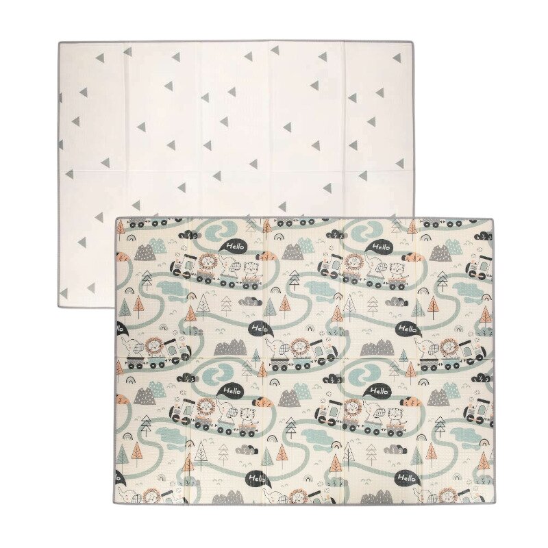 Covoras de joaca, FreeON, Magic Road, Cu doua fete, Pliabil, Protectie impotriva loviturilor, 200x150 cm, 0 luni+, Multicolor