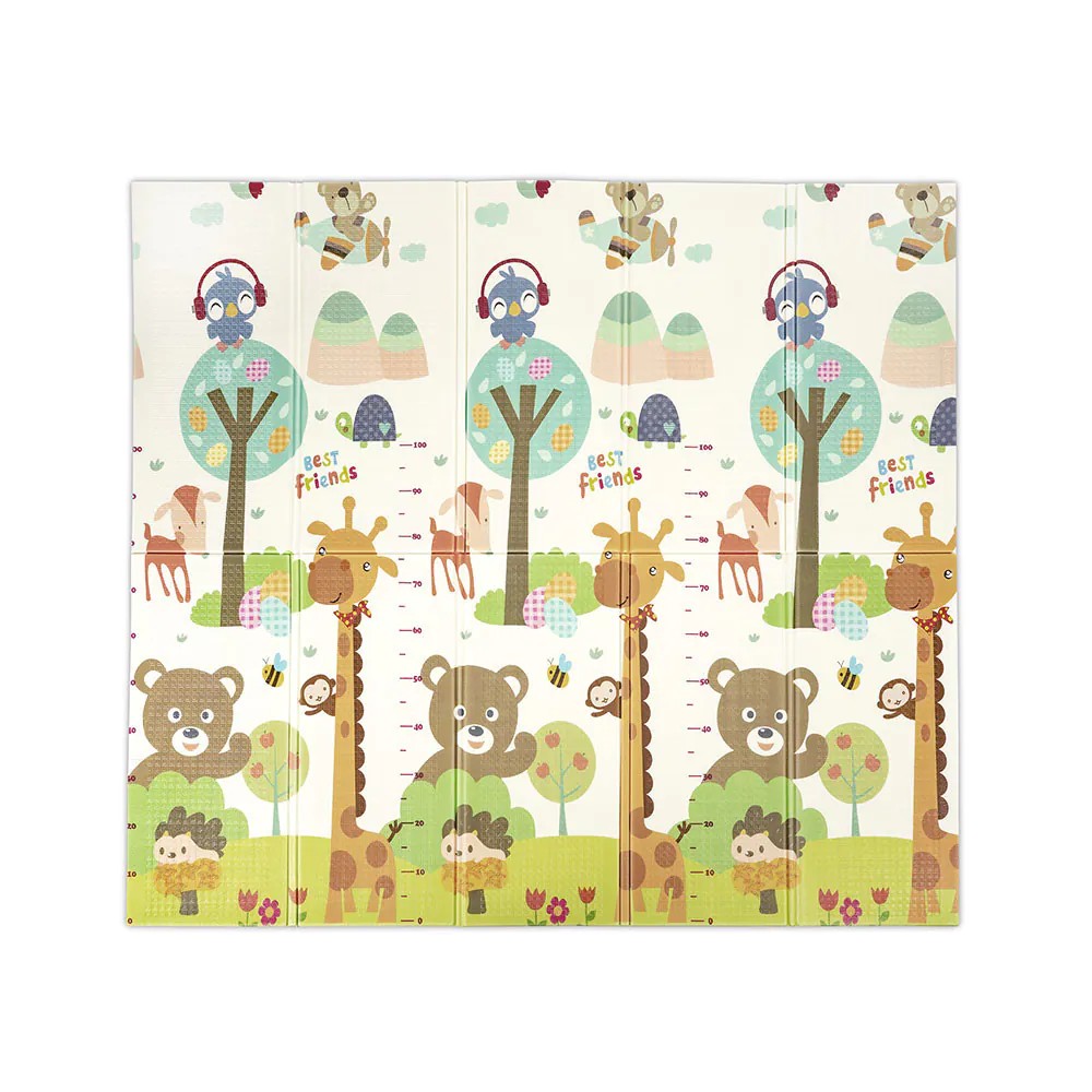 Covoras de joaca termic Lorelli, 2 fete, pliabil, din spuma XPE, 120 x 180 cm, Best Friends - poza 2