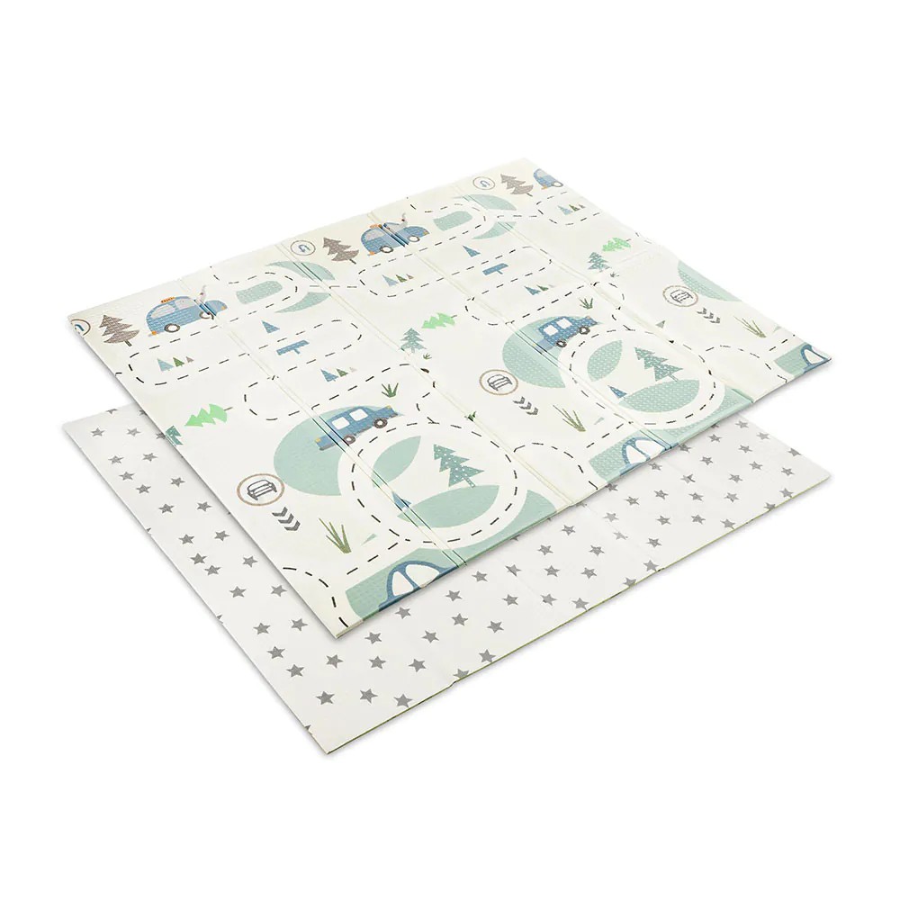 Covoras de joaca termic Lorelli, 2 fete, pliabil, din spuma XPE, 120 x 180 cm, Funny City - poza 3
