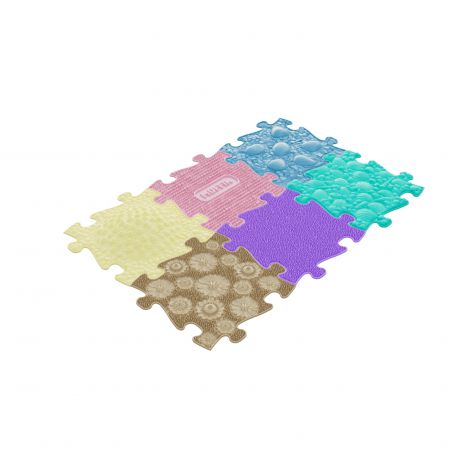 Covoras ortopedic senzorial puzzle Set B pastel pentru bebelusi - poza 2
