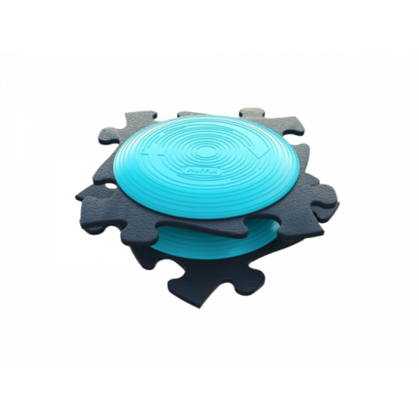Covoras ortopedic senzorial puzzle Set Rotana Gri-Turcoaz