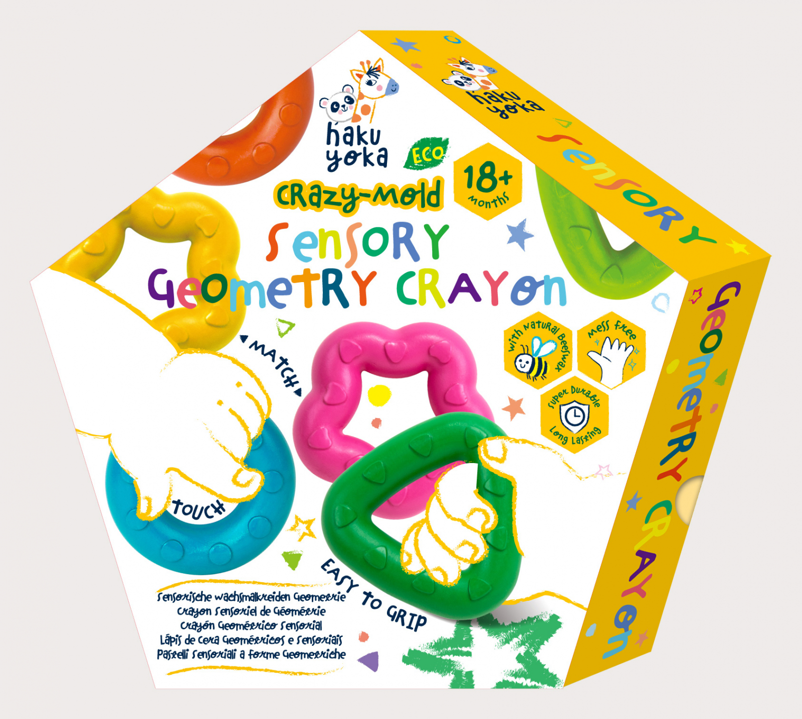 Creioane cerate geometrice Crazy-Mold, set de 6 - Haku Yoka