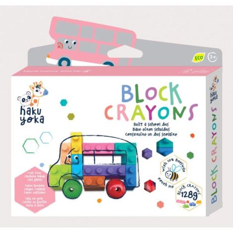 Creioane cerate interconectabile Block Crayons - Autobuz Scolar, Haku Yoka - poza 1