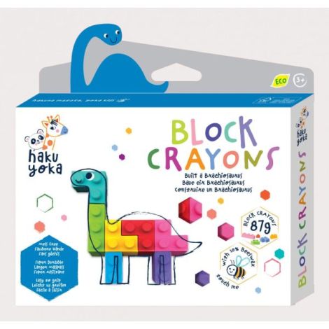 Creioane cerate interconectabile Block Crayons - Dinozaur Brachiosaurus, Haku Yoka - poza 1