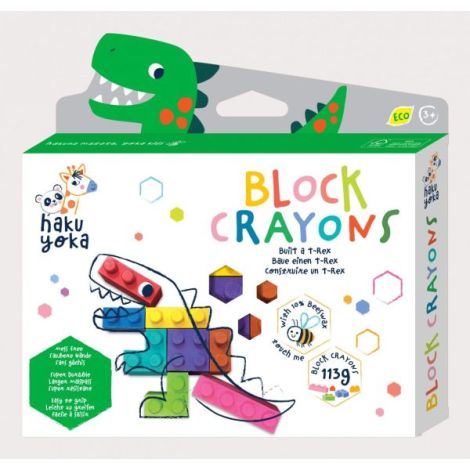 Creioane cerate interconectabile Block Crayons - Dinozaur T-Rex, Haku Yoka - poza 1