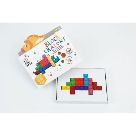 Creioane cerate interconectabile Block Crayons - Dinozaur Triceratops, Haku Yoka - poza 3