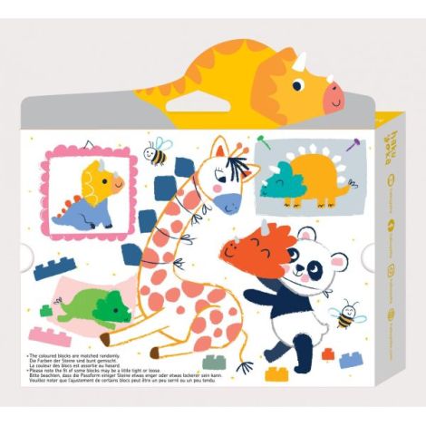 Creioane cerate interconectabile Block Crayons - Dinozaur Triceratops, Haku Yoka - poza 5