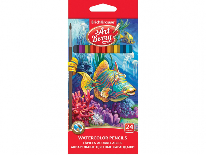 Creioane color hexagonale ArtBerry Aquarell, 24 set