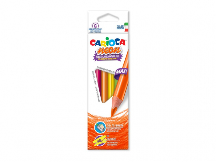 Creioane color triunghiulare Neon 6 set